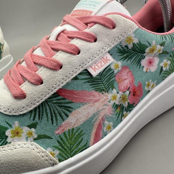Kizik Shoes Womens Size 11 Pink Prague 2.0 Floral Honolulu Hands Free Sneakers - Picture 8 of 11